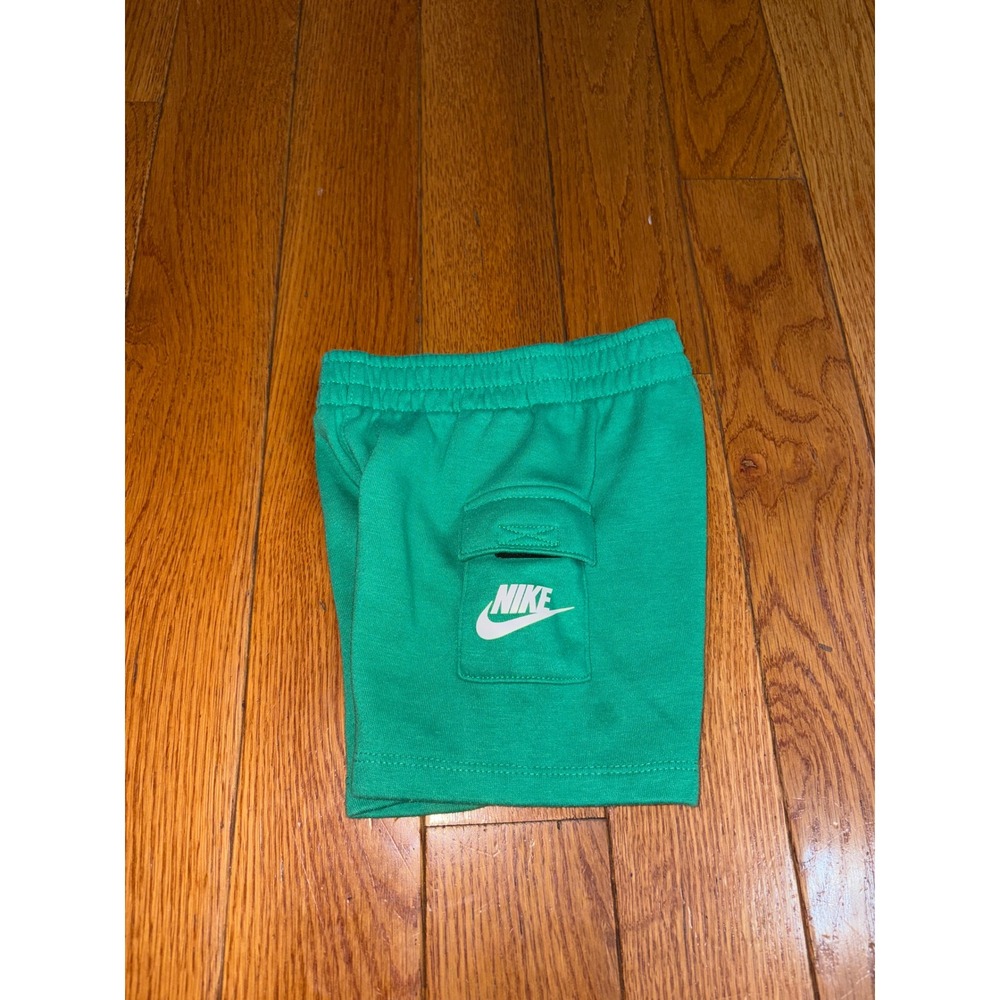 Nike Toddler baby Boys Green Fleece Cargo Shorts Elastic Waist size  18M